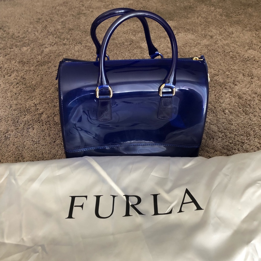 FURLA Candy Bag blue-brand new with duster NWT